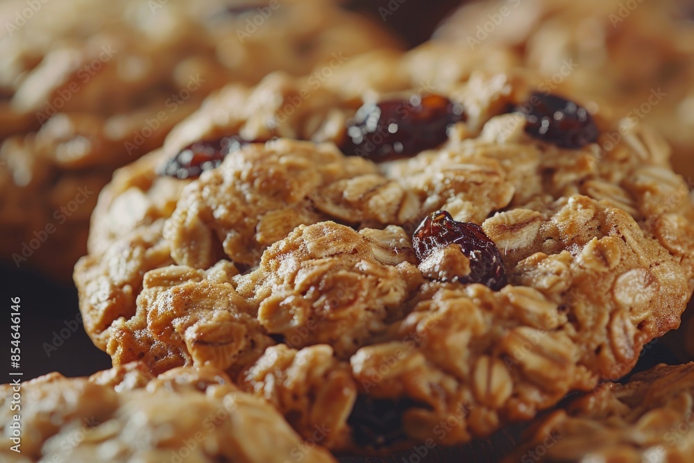 Freshly baked oatmeal cookies arranged neatly on a table, perfect for a snack or dessert Freshly baked oatmeal cookies arranged neatly on a table, perfect for a snack or dessert