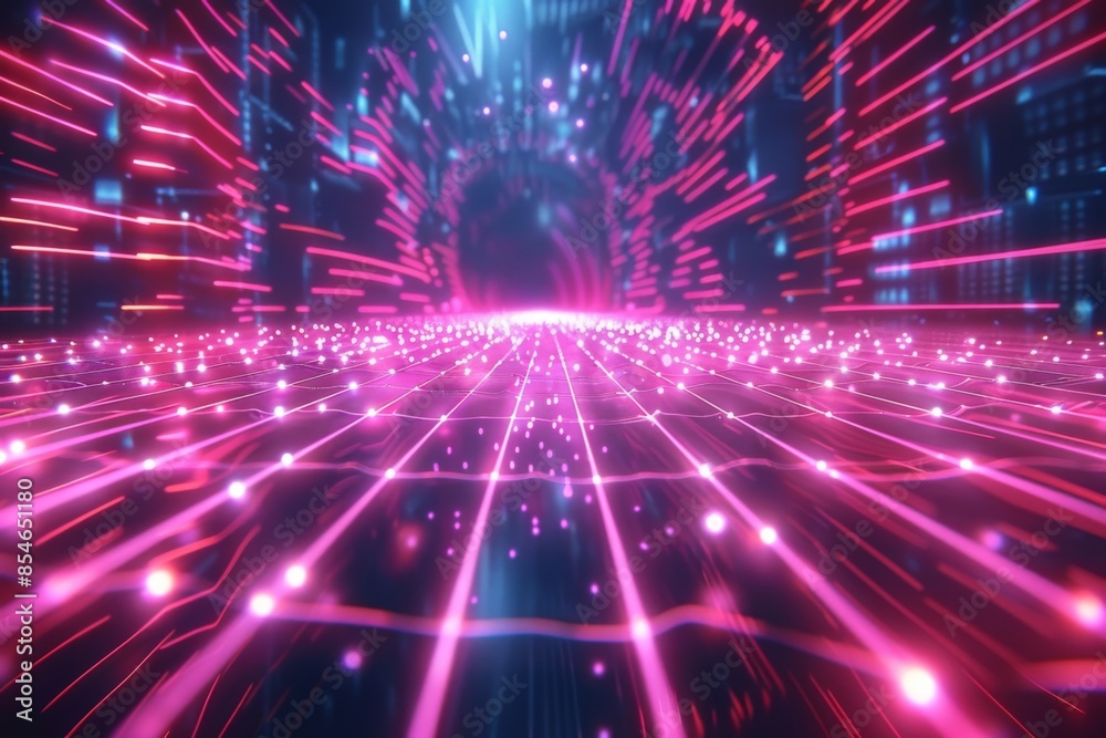 Obraz premium 未来的な光の幾何学模様背景