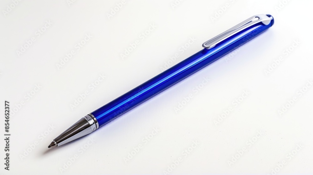Magic blue pen on white backdrop Magic blue pen on white backdrop