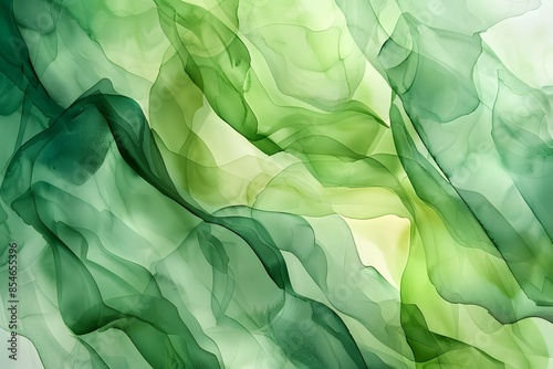 Shades of green abstract watercolor art