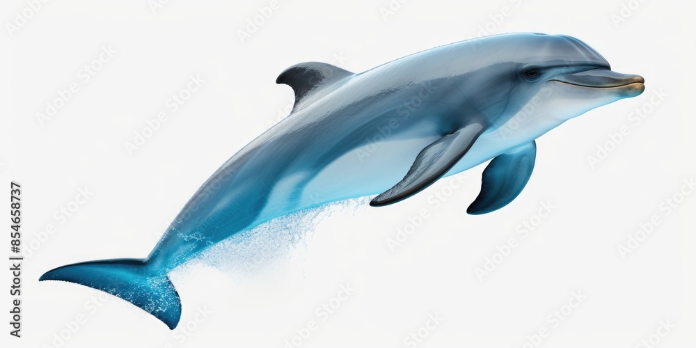 A dolphin jumps high into the air, showcasing its acrobatic skills A dolphin jumps high into the air, showcasing its acrobatic skills