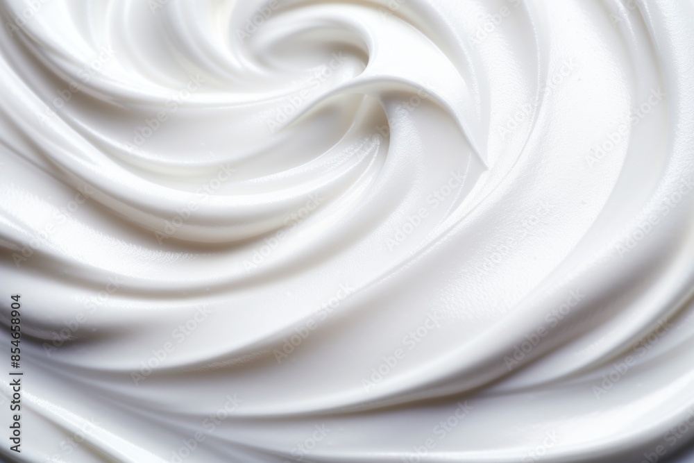 A detailed view of a whipped cream swirl on a surface A detailed view of a whipped cream swirl on a surface