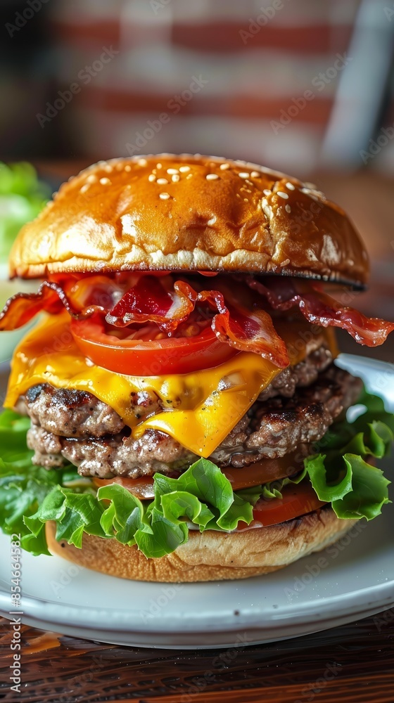 A classic cheeseburger with layers of melted chees 34 1 A classic cheeseburger with layers of melted chees 34 1
