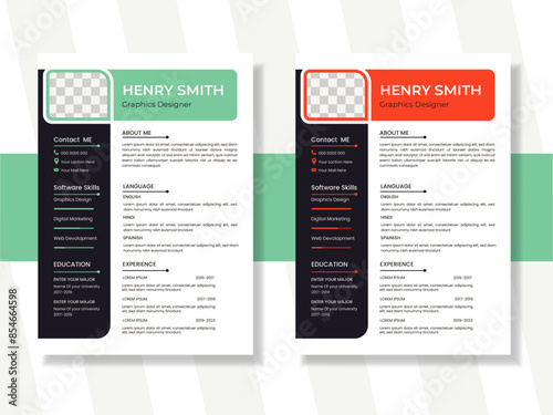 Modern Resume and Cover Letter Layout Vector Template for Business Job Applications, Minimalist resume cv template, Resume design template, cv design, multipurpose resume design.