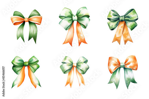 ireland Ribbon Collection Bundle Set Isolated on a Transparent Background