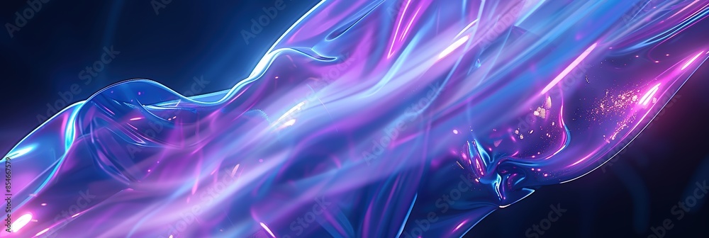 Obraz premium Bright Abstract Background in Blue and Purple Light System with Flowing Forms and Gradient Colors