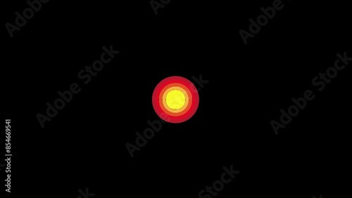 abstract sun pulse heat wave alarm, transparent background animation 