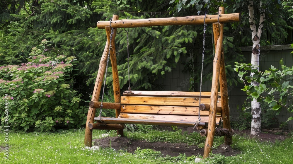 Create a beautiful wooden swing for your garden. With a few simple steps, you can enjoy relaxing in your own backyard Create a beautiful wooden swing for your garden. With a few simple steps, you can enjoy relaxing in your own backyard