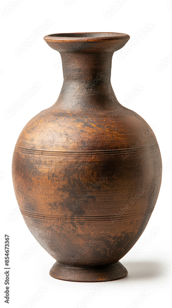 Old Antique Clay Vase Isolated on White Background Old Antique Clay Vase Isolated on White Background