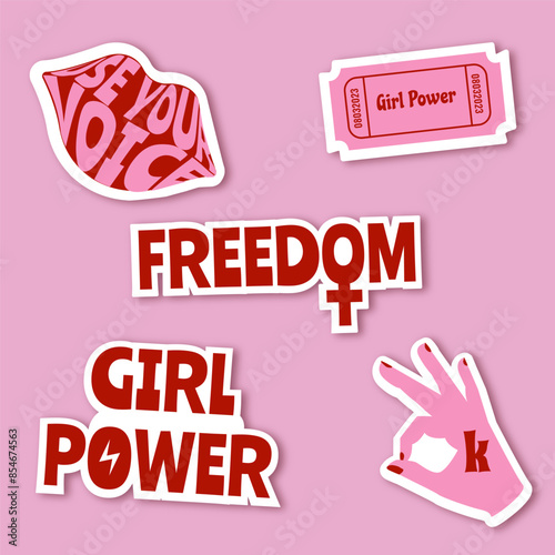 Vector Stickers Girl Power 
