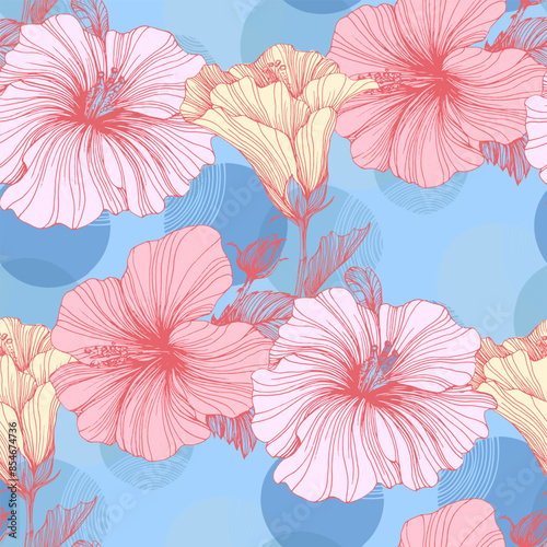 Abstract Floral seamless pattern design for fashion textiles, graphics, backgrounds and crafts