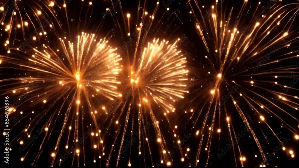 Festive Fireworks. Isolated on black background. Floating golden sparkles. Glowing Particles. Overlay. 60 fps Festive Fireworks. Isolated on black background. Floating golden sparkles. Glowing Particles. Overlay. 60 fps