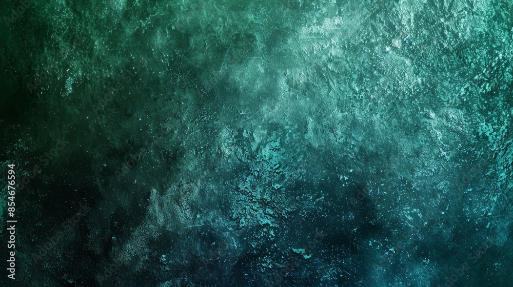 Abstract gradiented grainy noise textured background with cerulean and forest green hues for header or banner.