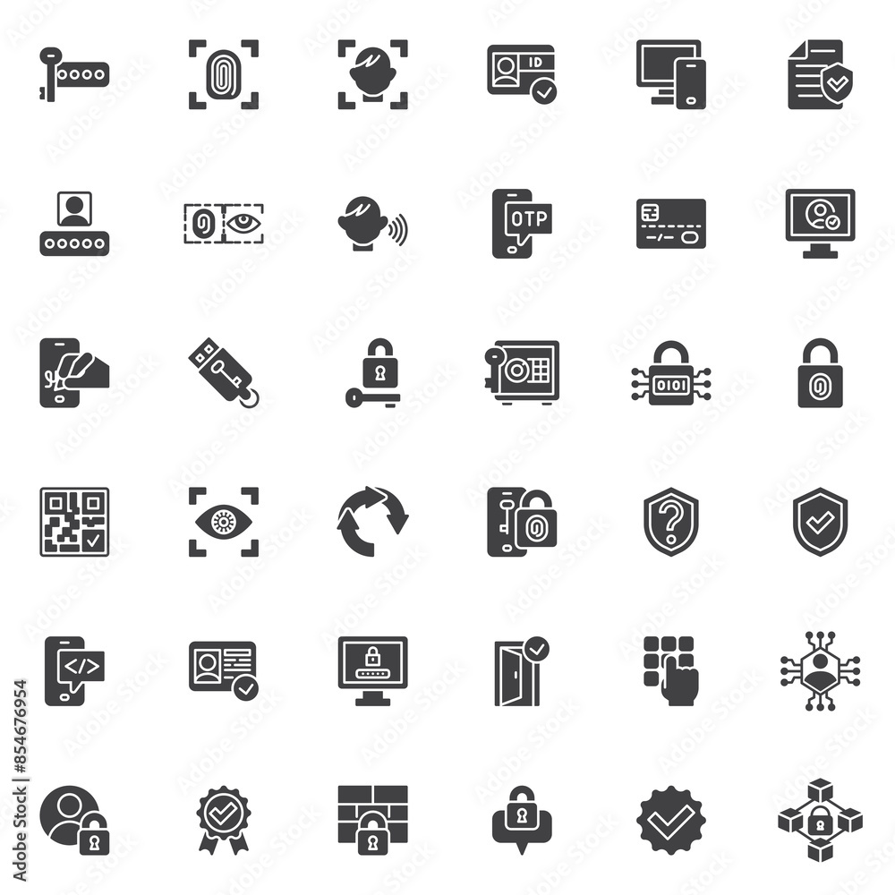 Identity vector icons set Identity vector icons set
