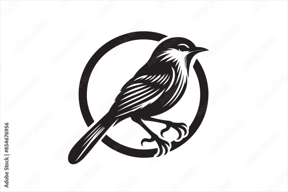 Fototapeta premium bird silhouette vector style icon illustration