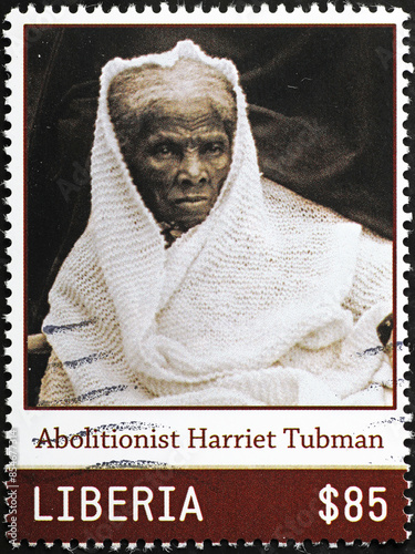 Beautiful portrait of an old Harriet Tubman on stamp from Liberia photo