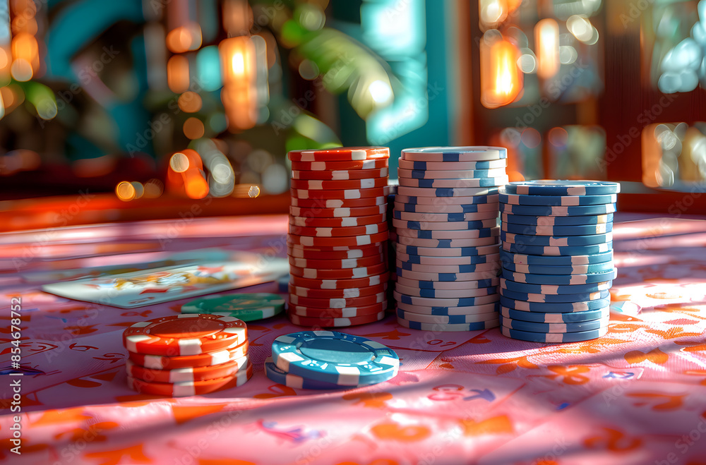 playing cards and chips