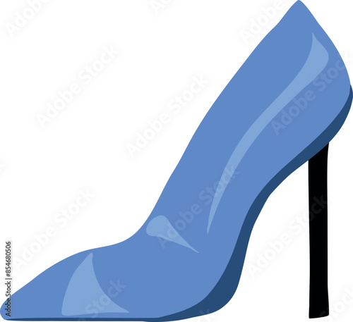 Blue high heel shoes isolated on white background. Fashion footwear design.