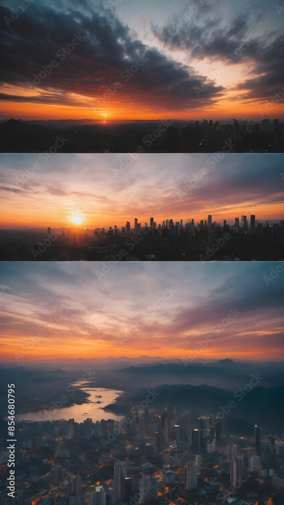 Document the changing light and atmosphere from sunrise to sunset. Document the changing light and atmosphere from sunrise to sunset.