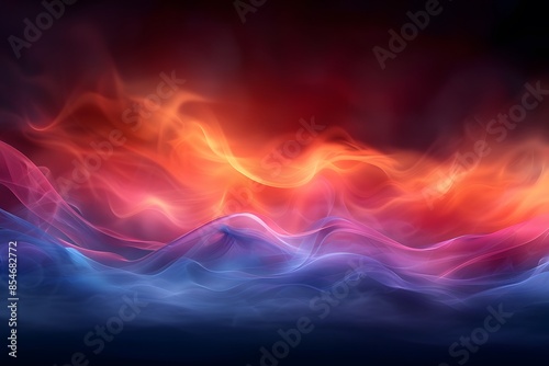 Wallpaper Mural Abstract Fiery and Cool Fluid Waves - Dynamic, Colorful Background Design for Digital, Print Media, Posters Torontodigital.ca