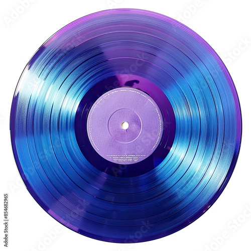Purple Technology Blue Vinyl Record on White Background