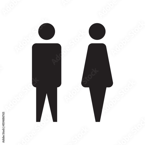 Lavatory and restroom sign for man and women isolated icon graphic vector