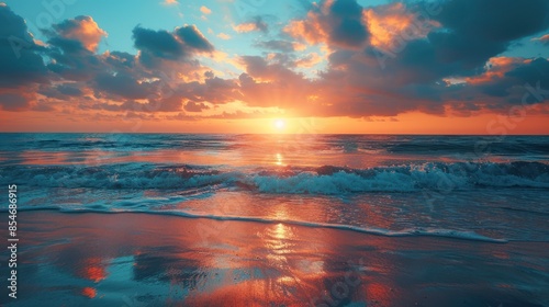 Serene Sunset Over the Ocean © ROY