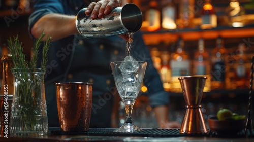 The Bartender Mixing Cocktails photo