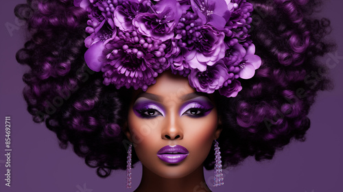 Beautiful woman, girl. Female model with Extraordinary amazing Hairstyle and Flawless professional Makeup. AI Generative.