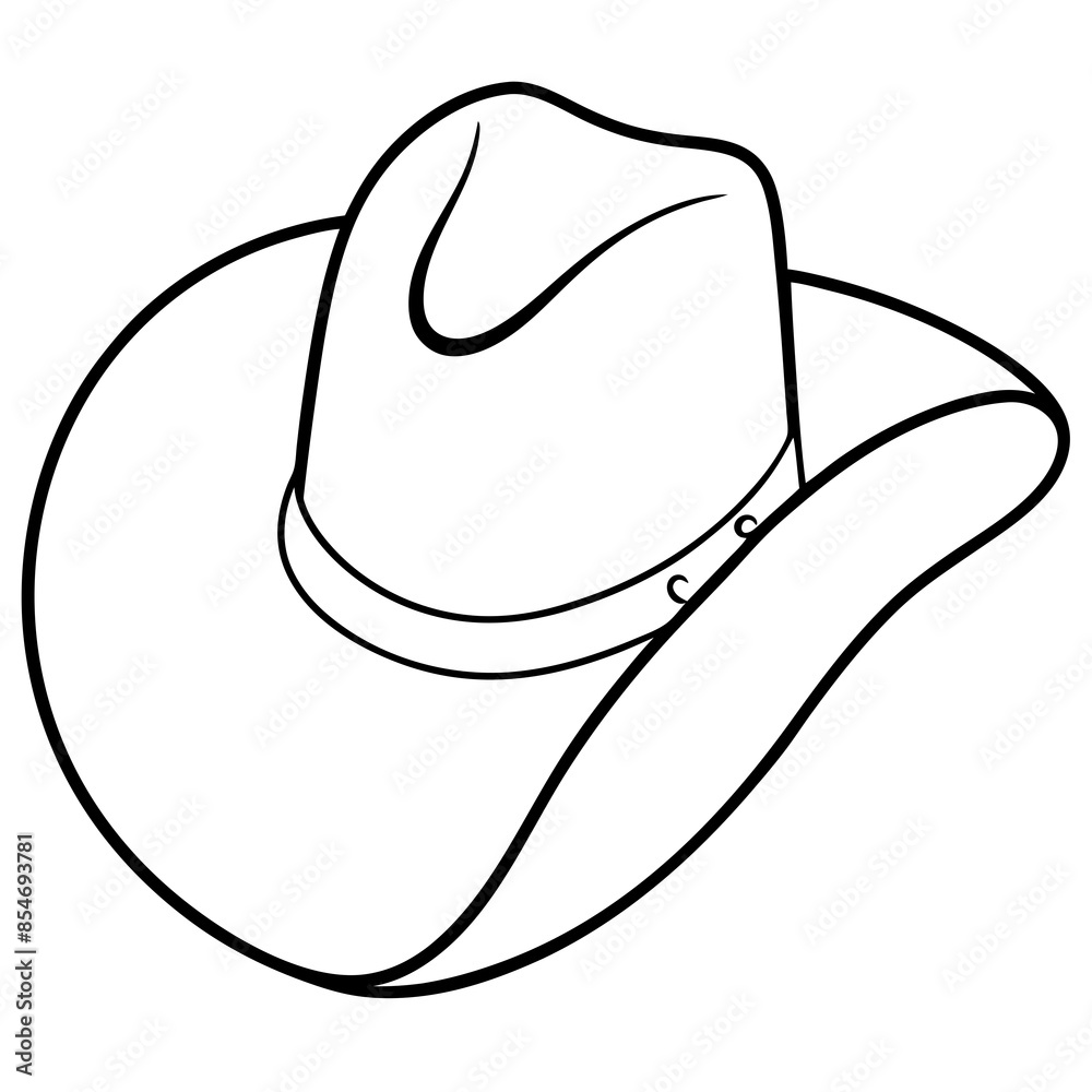 Cowboy hat icon in outline style vector art illustration and Editable stroke Cowboy hat icon in outline style vector art illustration and Editable stroke