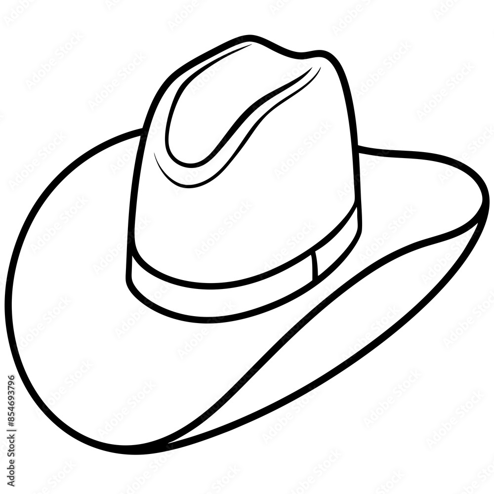 Cowboy hat icon in outline style vector art illustration and Editable stroke Cowboy hat icon in outline style vector art illustration and Editable stroke