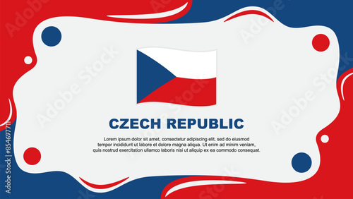 Czech Republic Flag Abstract Background Flat Design Template. Czech Republic Independence Day Banner Wallpaper Vector Illustration. Czech Republic Cartoon