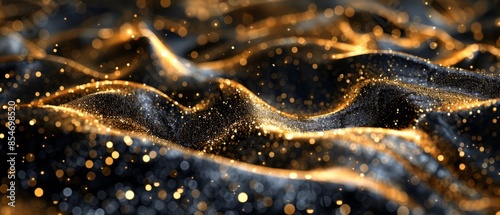 Shining golden and black sand abstract background.