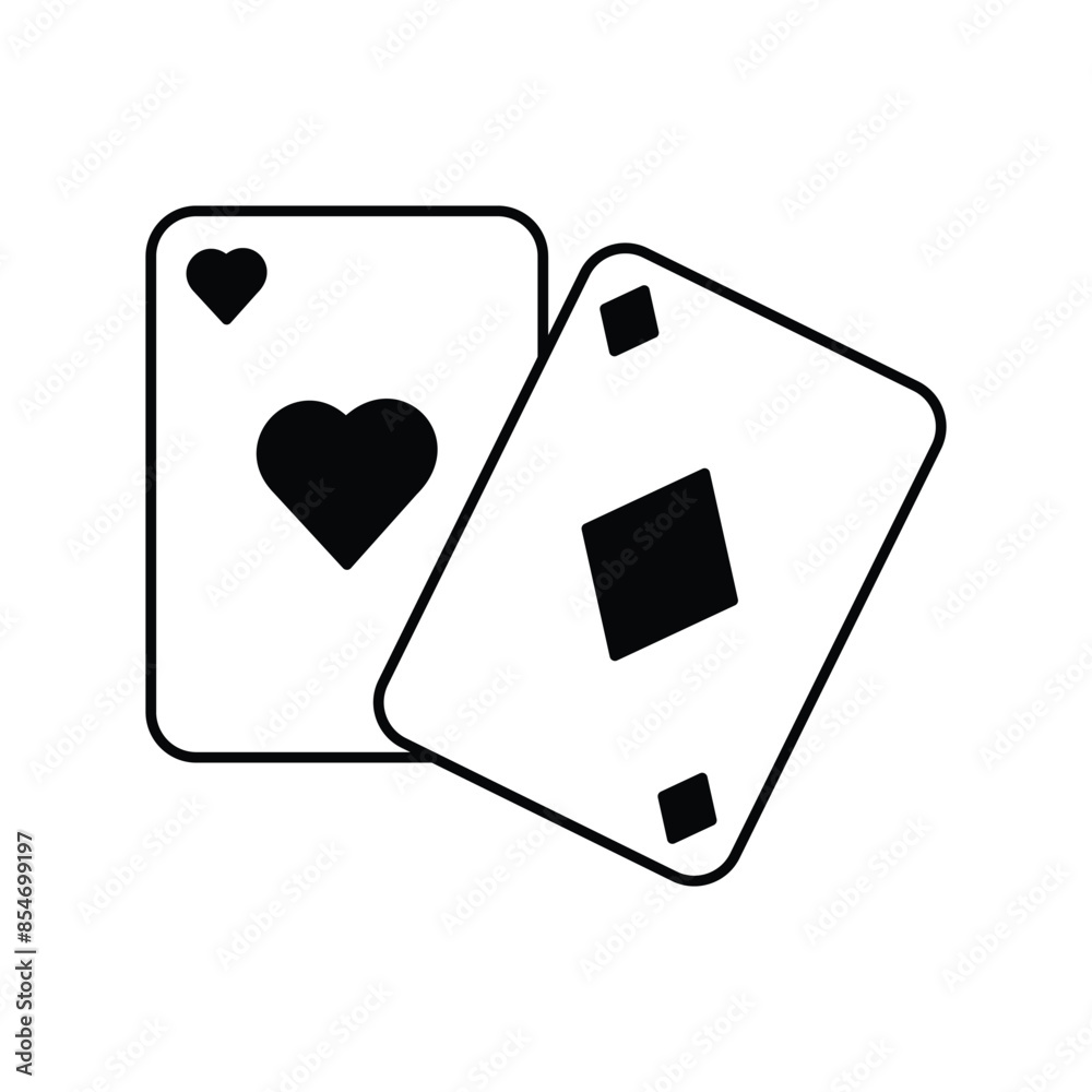 poker card icon with white background vector stock illustration poker card icon with white background vector stock illustration