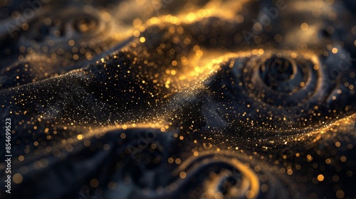 Shining golden and black sand abstract background. © Mentari