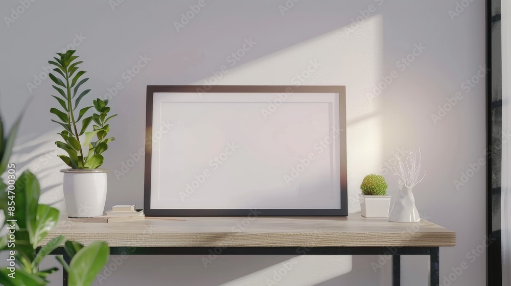 Desktop photo frame against white backdrop Desktop photo frame against white backdrop