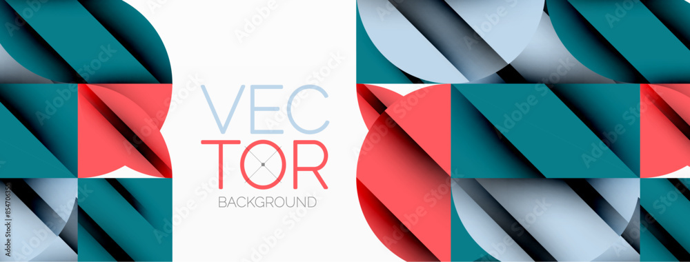Circle, square and flower petal geometric background. Round shapes composition for wallpaper, banner, background or landing Circle, square and flower petal geometric background. Round shapes composition for wallpaper, banner, background or landing