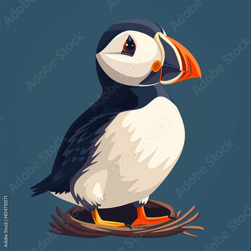 Vector_cute_Puffin_nesting_cartoon_vector_icon