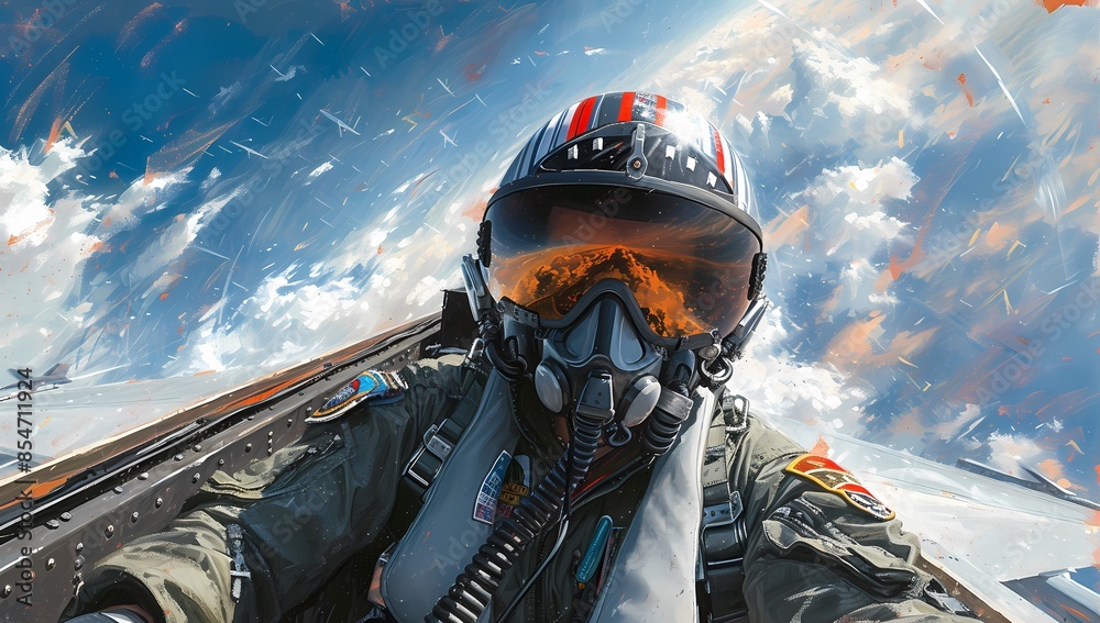 A striking image of a fighter pilot maneuvering an F-16 through the skies, rendered in the vibrant, bold style of a comic book. The scene captures the intensity and thrill of aerial combat. A striking image of a fighter pilot maneuvering an F-16 through the skies, rendered in the vibrant, bold style of a comic book. The scene captures the intensity and thrill of aerial combat.