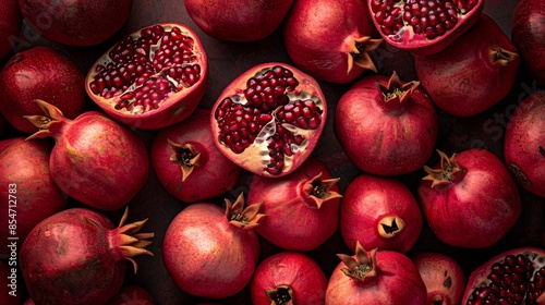 a group of pomegranates photo
