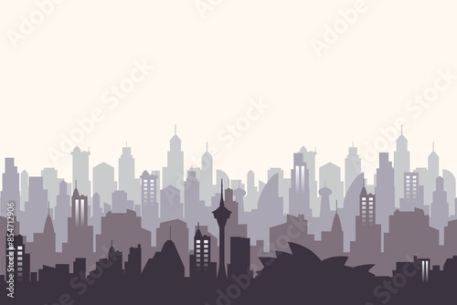 Sydney Australia skyline. Trendy cityscape silhouette
