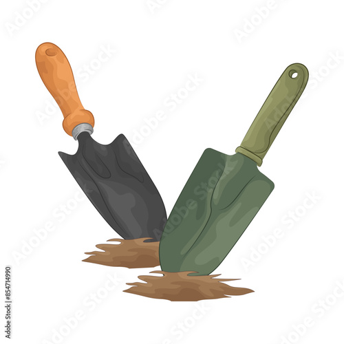 Illustration of garden shovel 