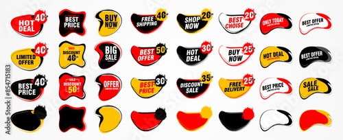 stickers and tags banners set, sales label collection suitable for design promotion media