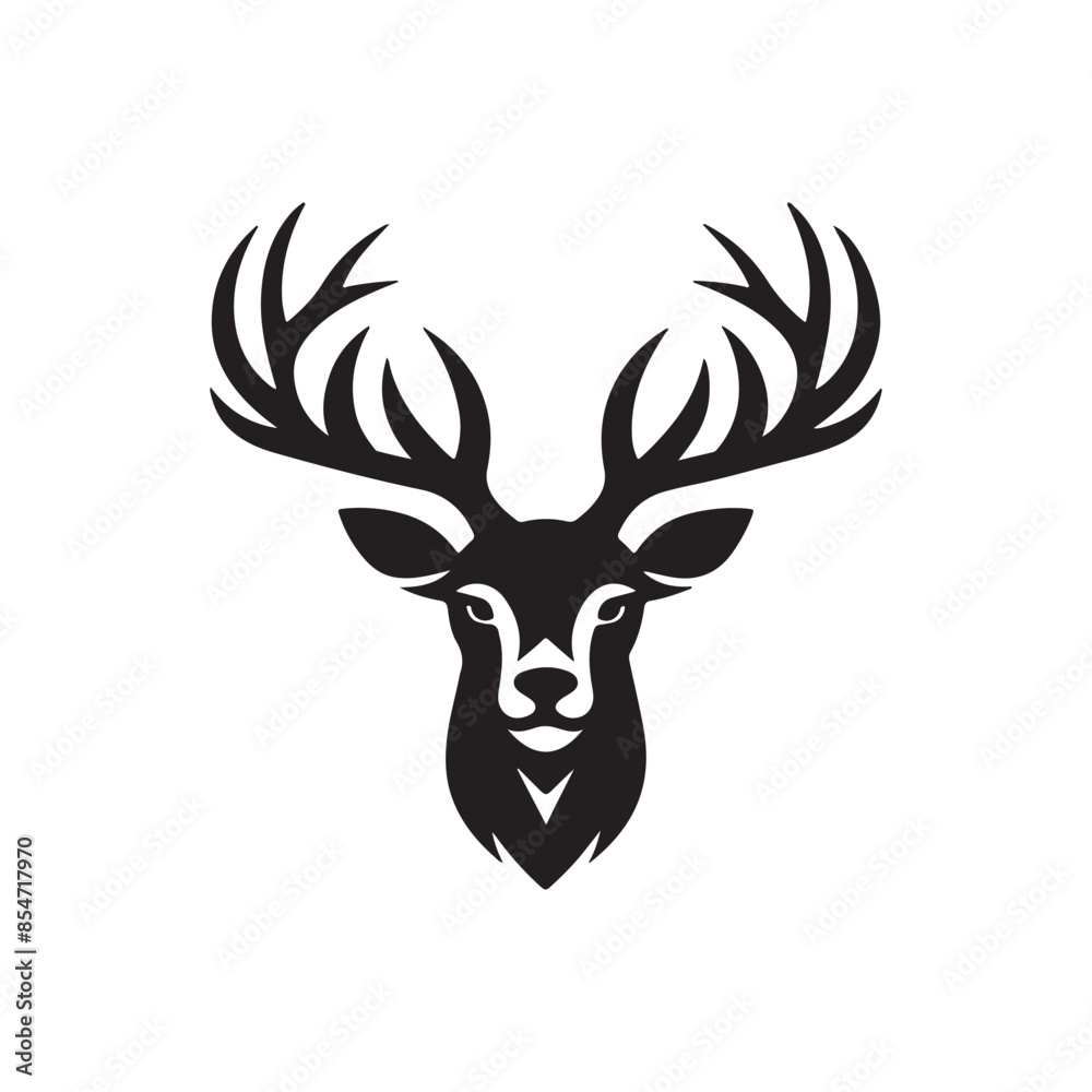 Deer head silhouette vector art illustration Deer head silhouette vector art illustration