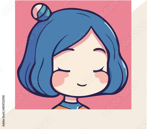 viso di bambina cartoon fumetto vettoriale editabile 
