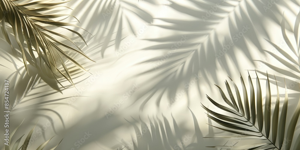Obraz premium Palm Leaf Shadows on White Background