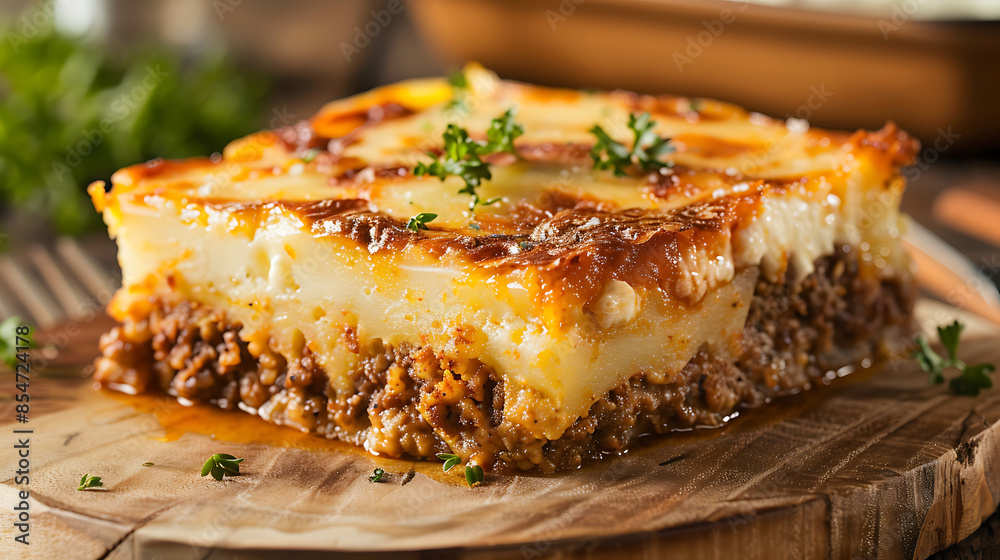 Fototapeta premium Greek Moussaka, Mediterranean dish 