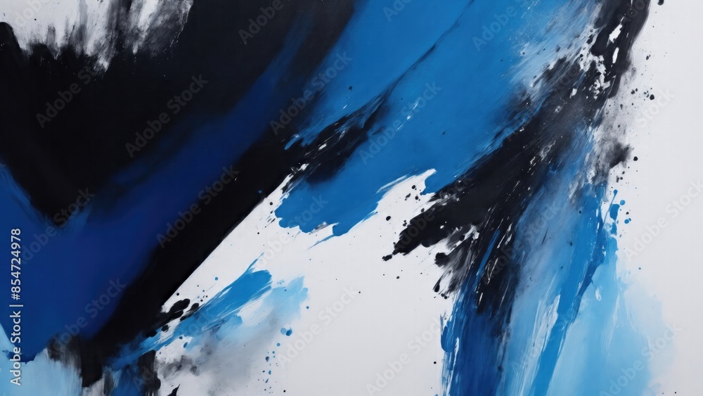 Abstract White texture with black and light blue brush painting Abstract White texture with black and light blue brush painting