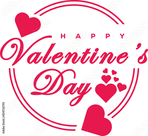 Happy Valentines Day banner, Valentines Day greeting card, Banner with red hearts, Hearts frame valentines day poster vector