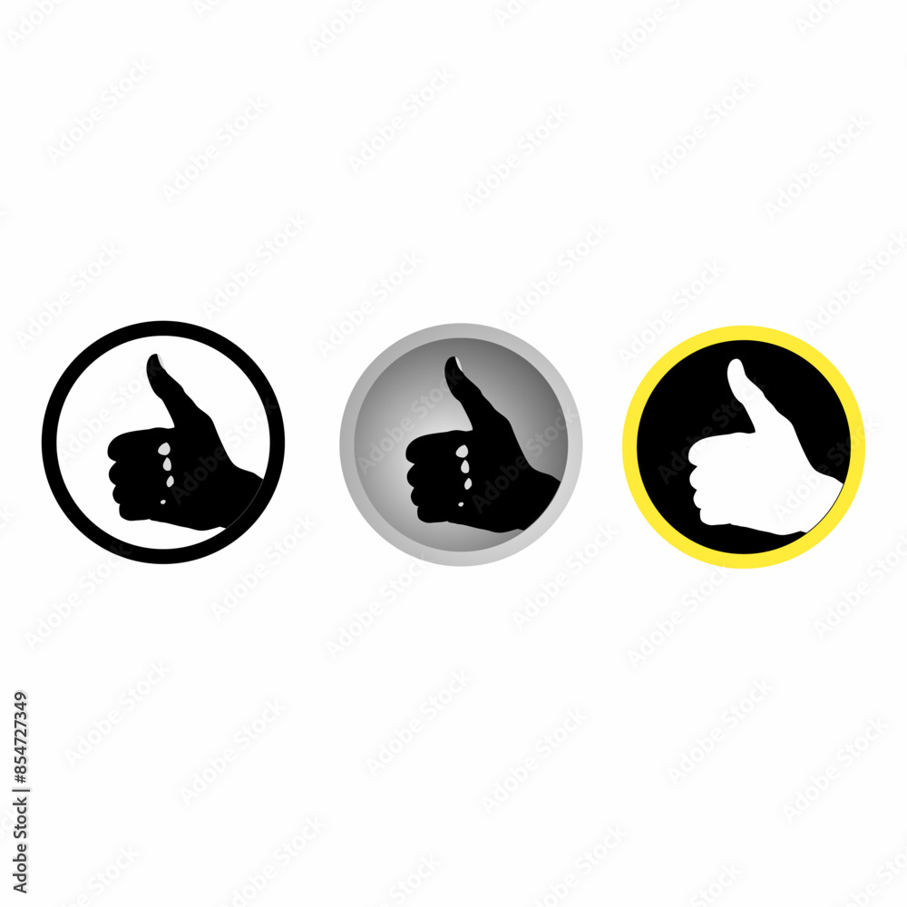 Vector thumb of hand view from above on white background Vector thumb of hand view from above on white background